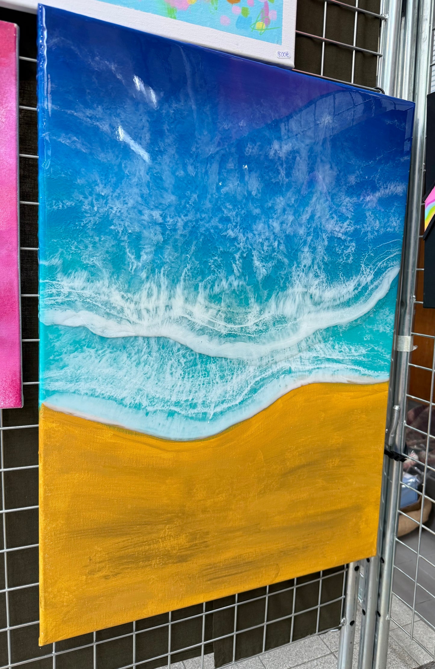 Tableau Océan résine vague Caraïbes