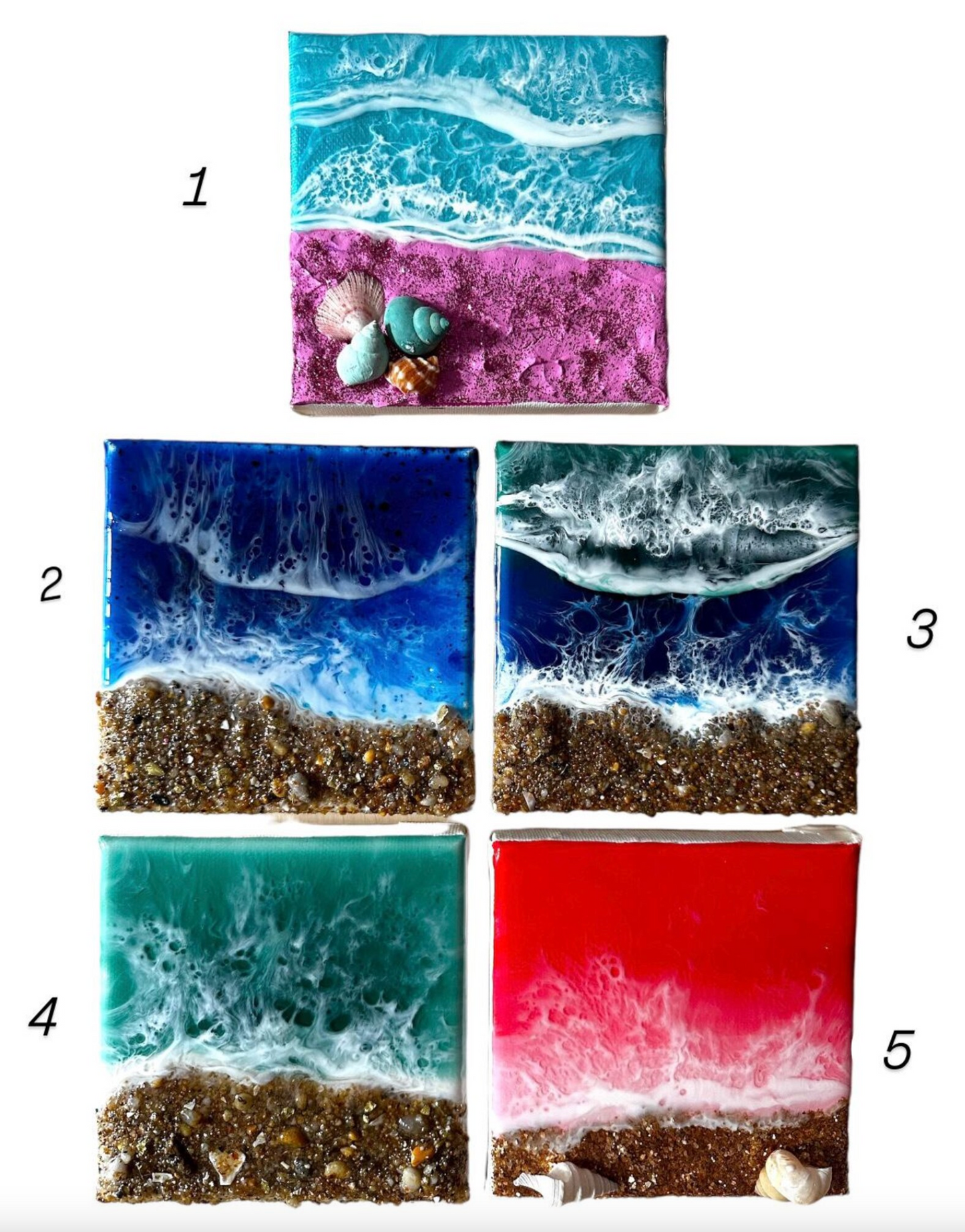 Mini tableau résine vague