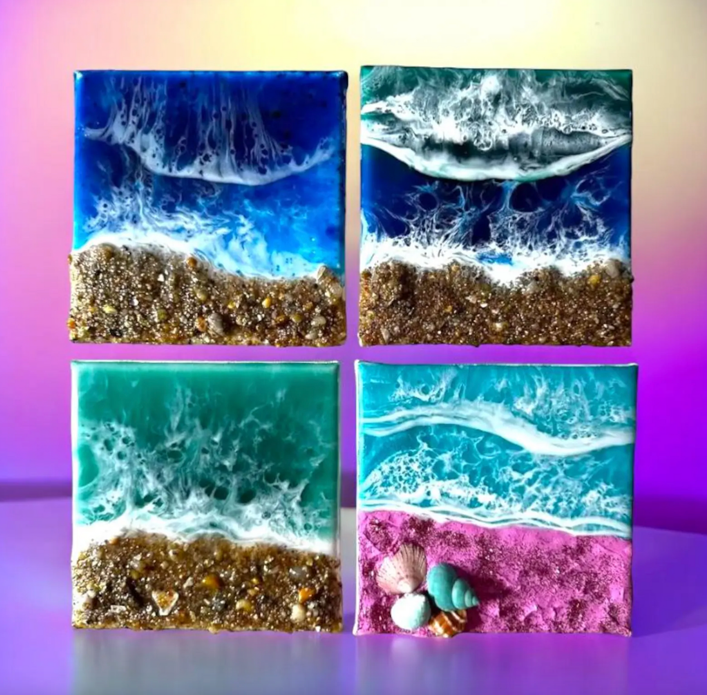 Mini tableau résine vague