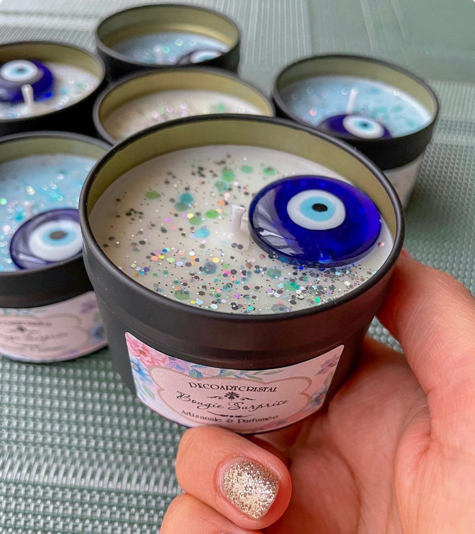 Petite bougie avec oeil de protection