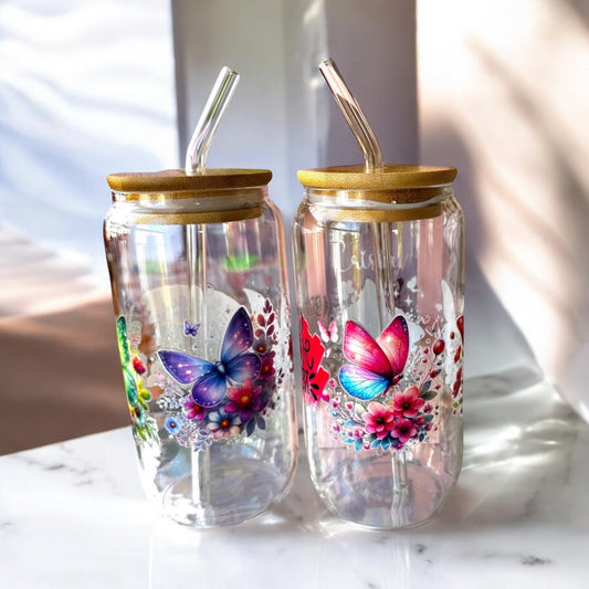 Mug verre avec paille