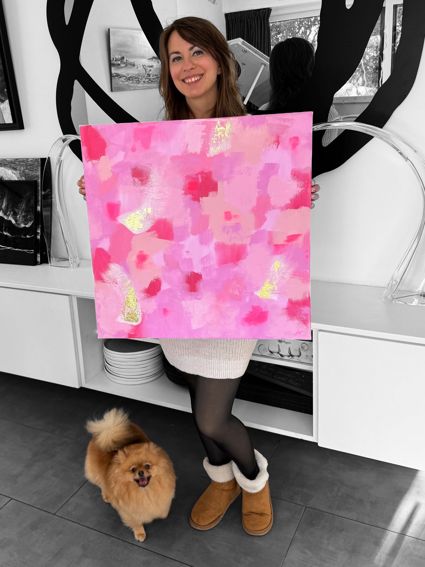 Tableau Original Rêverie en Rose
