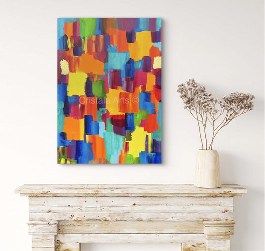 Tableau Original Mosaïque de Couleurs