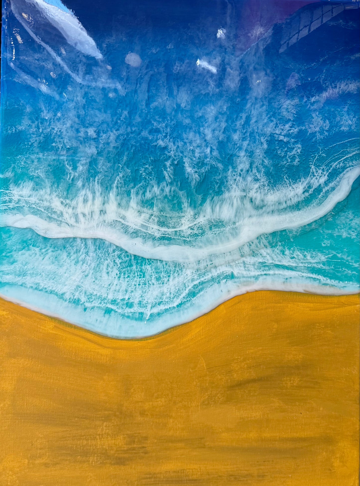 Tableau Océan résine vague Caraïbes