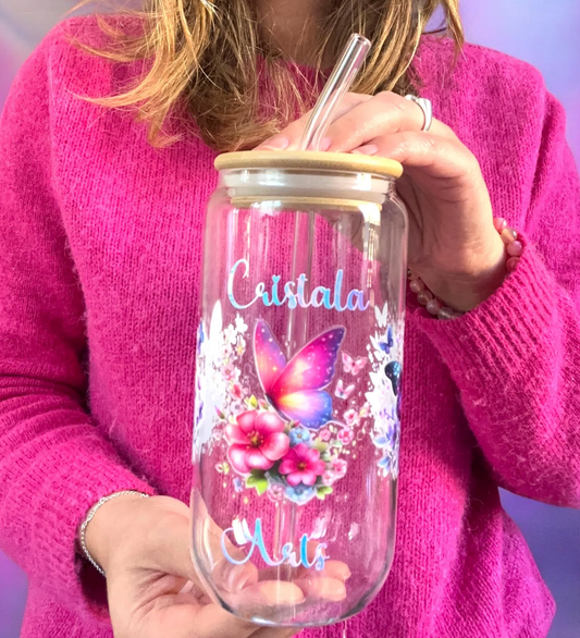 Mug verre avec paille